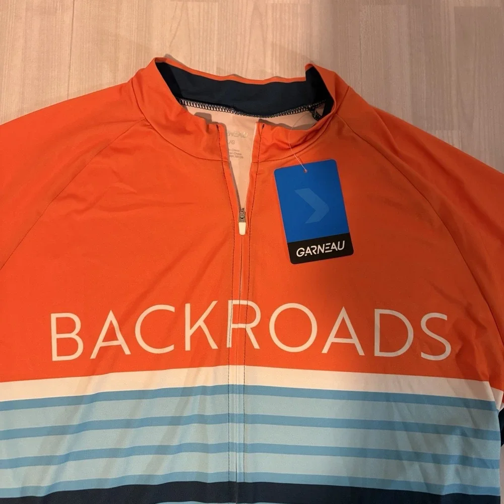 Louis Garneau Sport Fit Cycling Jersey Men's Size L Backroads Full Zip NWT!